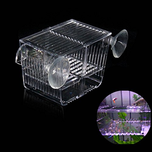 boxtech Aquarium Fish Tank Hatchery Incubator Breeding Box, Acrylic White Breeder Isolation Divider Hatching Boxes Αξεσουάρ Μικρά Βρεφικά Ψάρια Γαρίδες Clownfish Guppy (5.2x2.7x2.9 ")